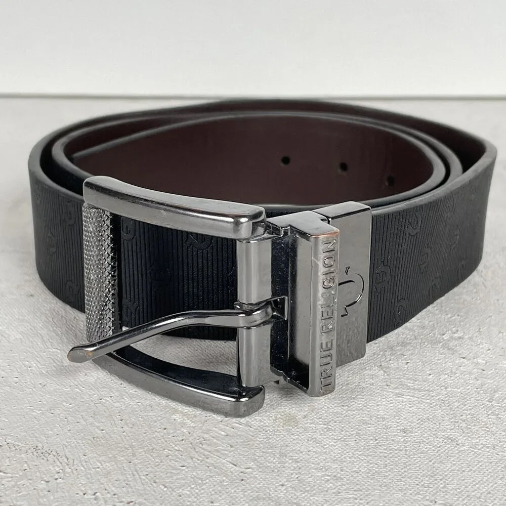 True Religion‎ Black Belt Mens 40 Faux Leather